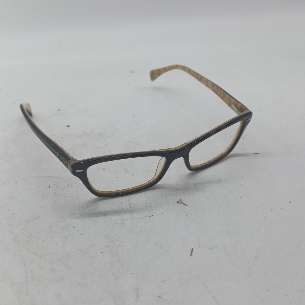 Ray Ban RB 5256 5057 Dark Havana Beige Logo Print Eyeglass Frames Only 118